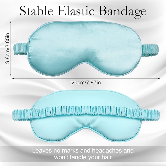 100 Pieces Silk Sleep Mask Eye Coverings for Sleeping Smooth Soft Eye Covers Mask with Elastic Strap for Sleeping Blocking Lights Travel Relax