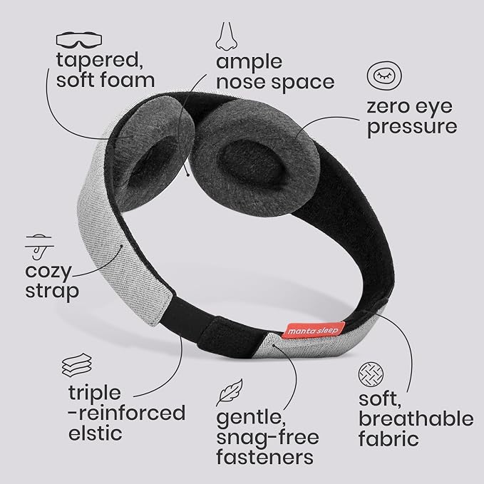 Manta Sleep Dream Duo Bundle - Manta Sleep Mask + Manta Slim Sleep Mask - 100% Total Blackout, Fully Adjustable, Zero Eye Pressure Eye Mask for Sleeping, Deep Rest, Travel, Napping