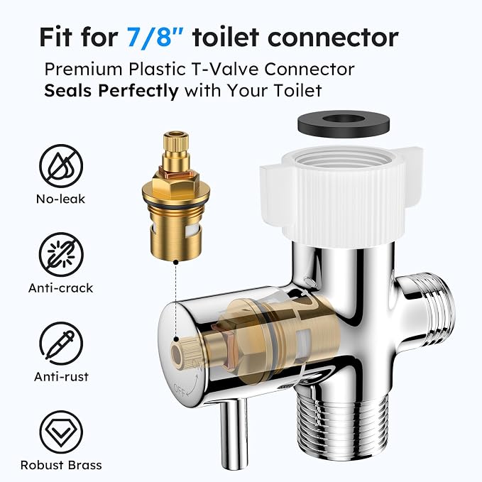 Arofa Chrome Handheld Bidet Sprayer for Toilet - Stainless Steel Cloth Diaper Jet Spray, Adjustable Water Pressure Control With Spray Hoses for Baby/Feminine Wash