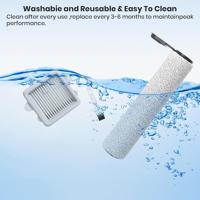 F25 Brush Roller and HEPA Filter Replacement Accessories compatible with Roborock F25/F25 ACE/F25 ALT/F25 LT/F25 RT/F25 ACE/F25 GT Cordless Wet Dry Vacuum Cleaner（2 roller brushes, 4HEPA Filters)