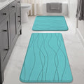 YIHOUSE Bathroom Rugs Set 2 Piece, Memory Foam Bath Mat Teal | 17x24& 20x32, Ultra Soft, Absorbent, Non-Slip, Machine Washable, for Bathroom, Sink and Toilet