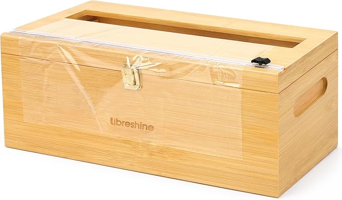 Libreshine 12 Inch Plastic Wrap Dispenser with Cutter, Commercial Bamboo Holder for Large 3000 Ft Wrap Rolls, Fits Costco and Kirkland Size Plastic Wrap and 1000 Ft Foil Rolls