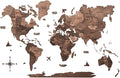 Enjoy The Wood 3D Wooden World Map Wall Art - Large Travel Map with Pins for Art Decor - Decorative Map of the World for Home, Office - Travel Wall Art Housewarming Gift Idea (Dark Walnut, 2XL, Unframed)