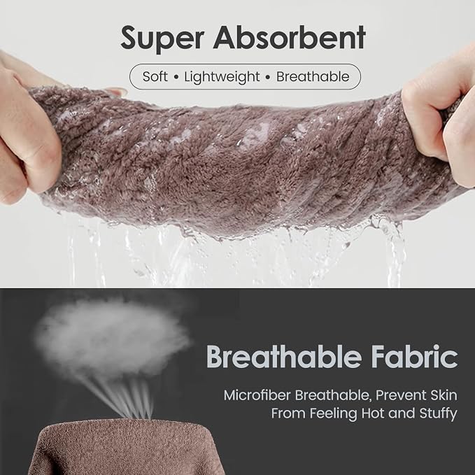 JML Microfiber Bath Towels, 2 Pack, 30 in x 60 in, Chocolate | Hanging Loop, Super Soft, Absorbent, Lint Free, Fade Resistant, Lightweight, Quick Dry, Use for SPA , Sauna, Salon Hair Wrap