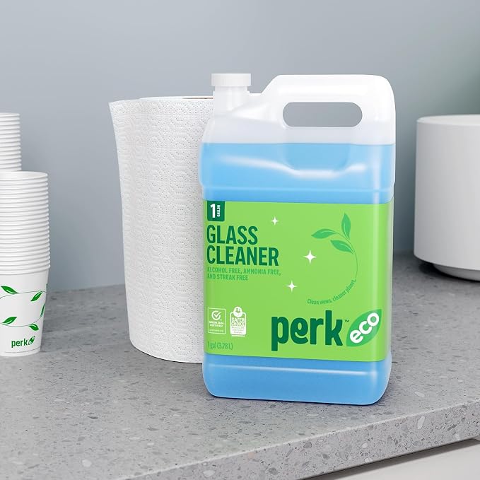 Sustainable Earth Ready-to-Use Glass Cleaner Refill, 1 Gallon, Streak-Free Cleaner for Windows & Mirrors, 4/Carton