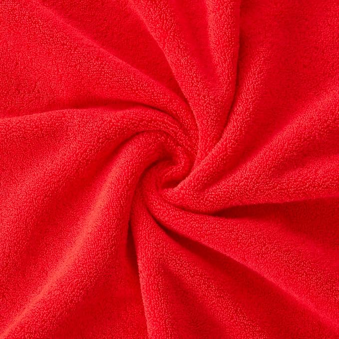 COZYART Luxury Bath Towels 2 PCS, Red 100% Turkish Cotton 650 GSM | OEKO-Tex 100 Certified Zero Twist Ring Spun, Soft Absorbent Quick Dry, Plush Fluffy, Breathable Hotel Quality for Daily Use