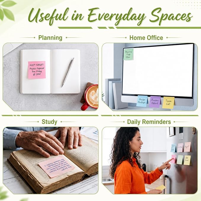 Fainne 120 Pack Sticky Notes Bulk 3 x 3 inch Self Stick Note Pads Multicolor Paper Memo for Office School Supplies Student Teacher Classroom Back to School Essentials, 50 Sheet/Pad (Mix Color)