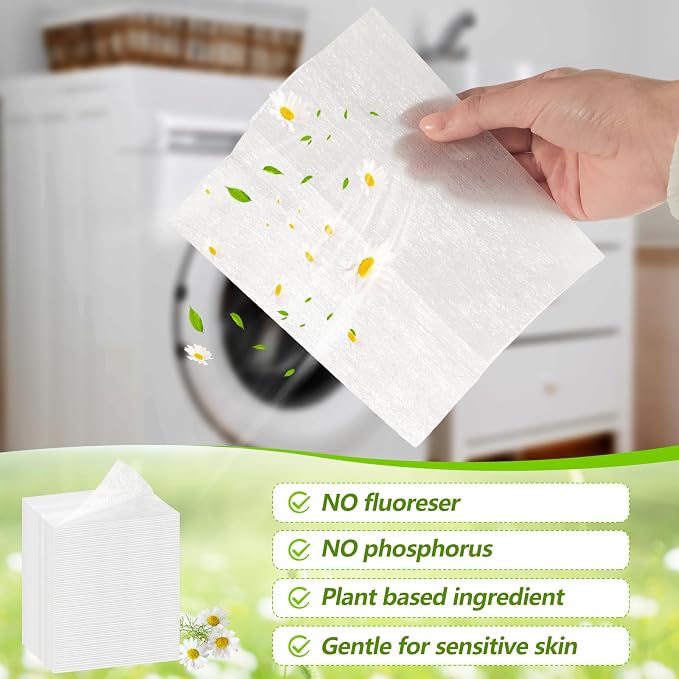 600 Count Dryer Sheets Bulk Fabric Softener Fresh Scent Dryer Sheets Naturally Softens and Removes Static Cling, Ideal for Households, Sensitive Skin
