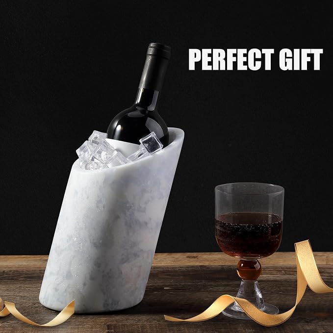 BCS Marble Wine Bottle Chiller - Versatile Wine Chillers for Bottles - Applicable to Kitchen Utensil Holder/Makeup Brush Holder for Desk That Also Serve as Lamp Shade(Namib Sky)