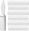 Hushee 100 Pack Mini Lint Rollers 3000 Sheets Travel Size Lint Roller Small Portable Remover for Couch Furniture Clothes Cat Hair Removal 5.9 x 1.1 Inches (White)