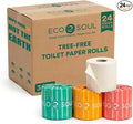 Eco Soul Premium Bamboo Toilet Paper 3 Ply | 24 Mega Rolls | 300 Sheets Each | FSC Certified Hypoallergenic, Textured & Skin-Friendly Septic-Safe Soft Bathroom Tissue Eco-Friendly Chemical & Dye Free