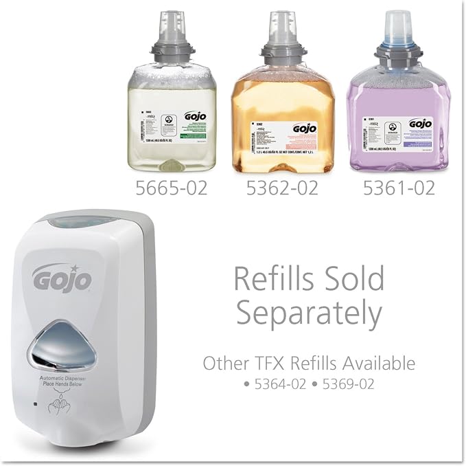 GOJO TFX Touch-Free Soap Dispenser, Dove Grey, for 1200 mL GOJO Soap Refills (Pack of 1) - 2740-12