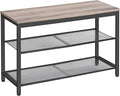 HOOBRO Shoe Bench, 3-Tier Shoe Rack, Industrial Shoe Organizer Storage Bench, 29.5 inches Entry Bench with Mesh Shelves, for Entryway, Living Room, Hallway, Easy Assembly, Greige BG75HX01