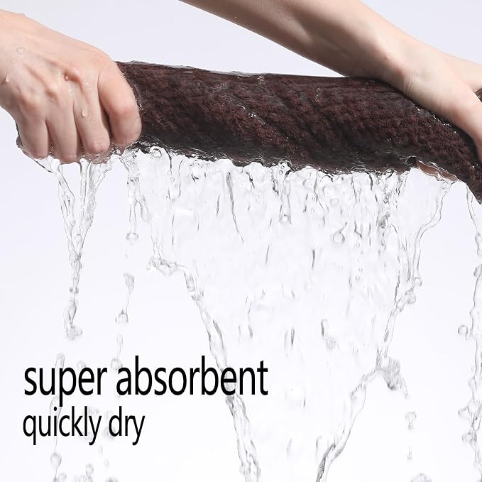 YTYC 39x78 Bath Sheets Set,Towels for Bathroom,Brown,6-Pieces | 2 Extra Large Bath Towels, 2 Hand Towels, 2 Washcloths, Super Soft,Highly absorbent,Hanging Loop,80% Polyester