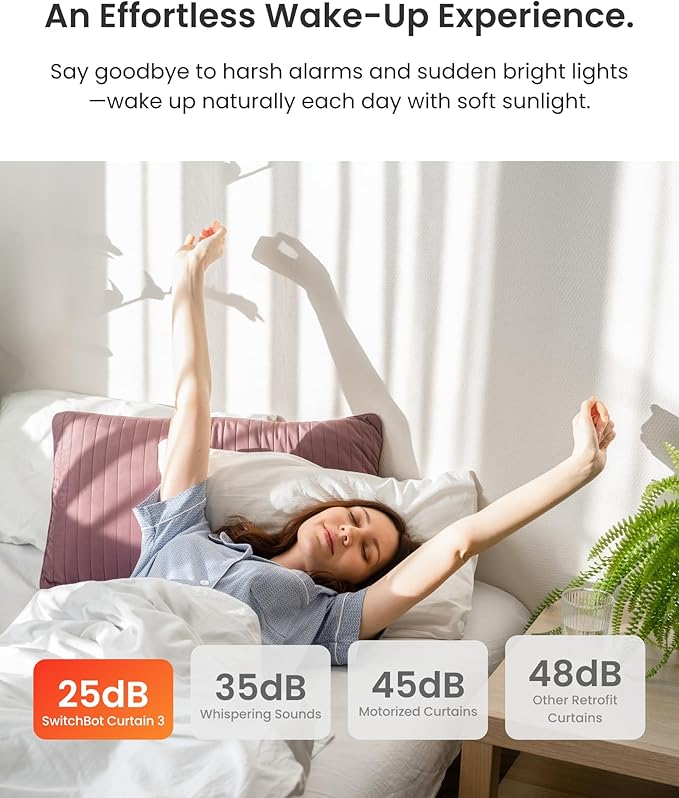 SwitchBot 2025 Automatic Curtain Opener 2 Packs with Remote, Bluetooth Remote Control, WiFi&APP Control, Upgraded High-Performance, Add Hub to Work with Alexa, Google Home, HomeKit
