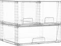 Vtopmart 3 Pack Stackable Storage Drawers, Easily Assemble Clear Plastic Organizer Bins, 1 Wide Drawer and 2 Medium Drawers for Pantry, Kitchen Cabinet, Bathroom, Closet Organization and Storage