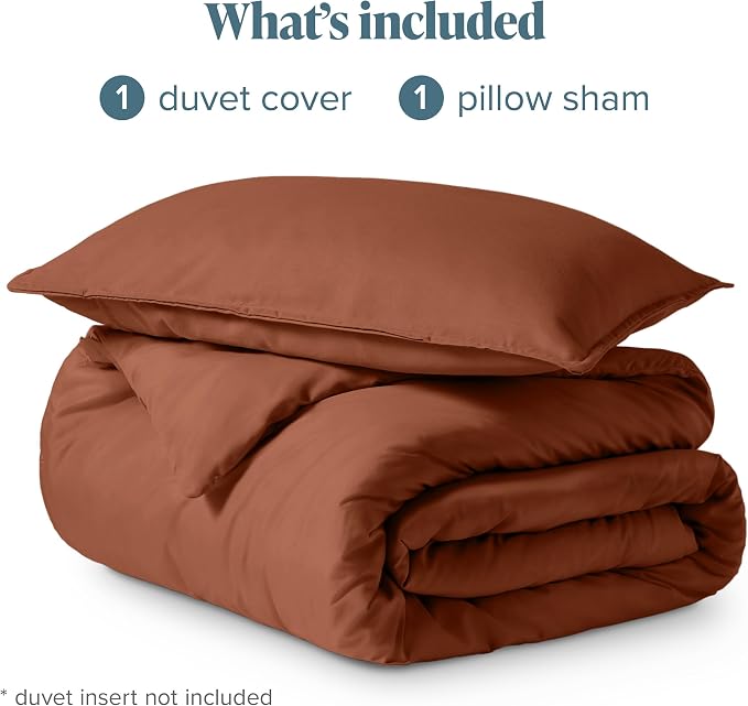 Bare Home Bedding Duvet Cover Extra Long Size - Premium 1800 Super Soft Collection - Lightweight, Cooling - Soft Breathable Bedding Duvet Cover (Twin/Twin XL, Terracotta)