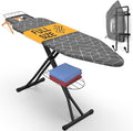 Ironing Board 43" x 13" Foldable with Wall Hanger, Full Size | Heavy Duty, Height adjustable, full-metal frame, heat-resistant cover, iron rest, anti-slip feet