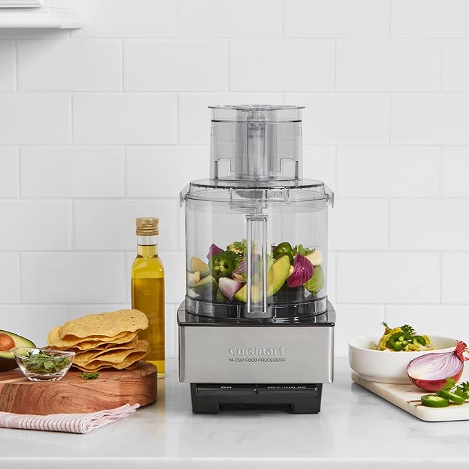 Cuisinart Food Processor, 14-Cup Vegetable Food Chopper for Mincing, Dicing, Shredding, Puree & Kneading Dough, 720-Watt Motor, Stainless Steel, DFP-14BCNY | Mince, dice & shred with this stainless steel food processor, including 1 blade, 2 discs & dis...