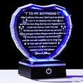 Arikyrist Romantic Gifts for Boyfriend with LED Base Boyfriend Anniversary Birthday Gifts Ideas from Girlfriend Crystal Heart to My Boyfriend I Love You Gift for Him on Valentine's Day Christmas