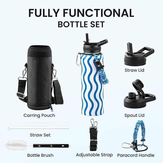 RAYMYLO 2026 Soccer Biggest Event Edition Insulated Water Bottle 40 oz, Nation Flag Design, Best Souvenir & Gift for World Soccer Lover, Vacuum Stainless Steel (Cold for 36Hrs), Leak Proof & Non-BPA