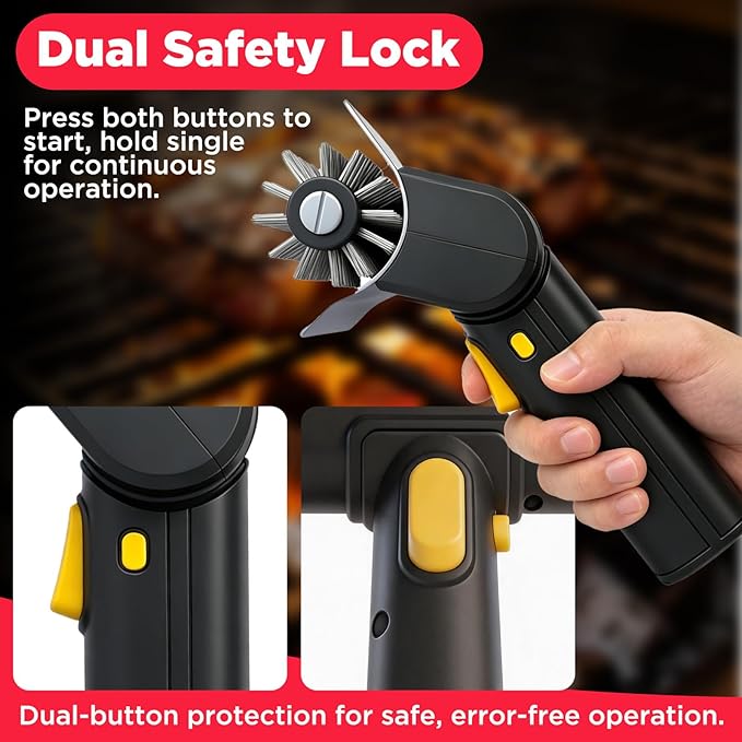 Electric BBQ Grill Brush, Rechargeable Grill Cleaning Brush with High-Speed Motor, Replacement Brush, Heavy Duty Stainless Steel Bristles, Automatic Barbecue Grate Cleaner Tool,Perfect BBQ Accessories