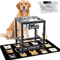 ADENGL 1.32 Gallon Elevated Dog Water Bowl for Large Dogs, 4-Height Adjustable (13–18'') Raised Stainless Steel Bowl with Spill-Proof Mat & Sturdy Metal Stand, Easy-Clean Feeder for Indoor/Outdoor Use