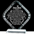 Movdyka Gifts for Mom, Crystal Engraved Keepsakes Plaque, Mom Gifts from Daughter Son Best Birthday Gifts for Mom Mothers Day Valentines Gifts for My Mom Christmas Anniversary Presents for Mother