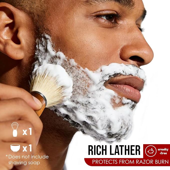 Shaving Kit Gifts for Men, Single Blade Safety Razor Kit | Includes Safety Razor, Double Edge Blades, Blade Container, Razor Stand, Shaving Brush&Bowl, Beard Comb, Travel Toiletry Bag