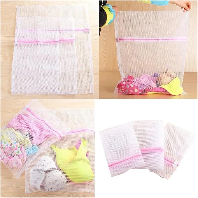 Zipped Laundry Bags Reusable Washing Machine Clothing Care Washing Mesh Net(1pcs a)