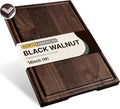 Black Walnut Wood Cutting Boards for Kitchen 14'' Wooden Cutting Board Best | Real Black Walnut, Reversible, Chopping, Non Slip, Solid Hardwood, Charcuterie Board, Butcher Block, From USA, Kitchen Gift