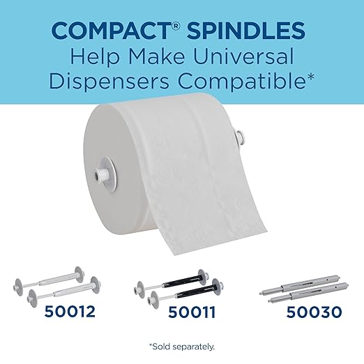 Compact by Georgia-Pacific PRO Coreless 2-Ply Recycled Toilet Paper, White, 1000 Sheets Per Roll, 36 Toilet Tissue Rolls Per Case, 19375