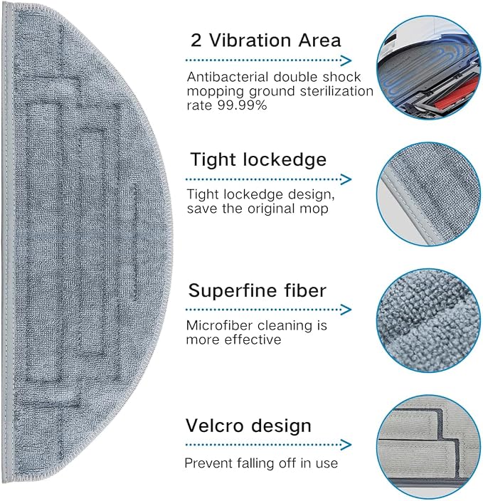 Accessories Kit for Xiaomi Roborock S8 Pro Ultra /S8 Docking,2 Roller Brush, 1 Self-Cleaning Brush,2 Hepa Filter, 4 Side Brush, 4 Mop Cloth,4 Dust Bags.1 Cleaning Brush(18PCS) …