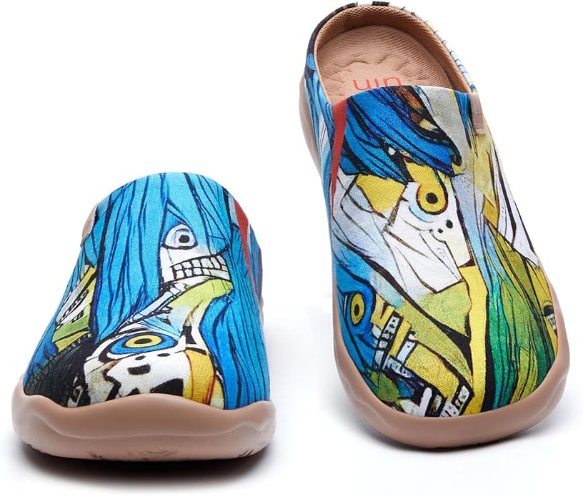 UIN Men's Mules Slipper Loafers Lightweight Mules Walking Casual Clogs Comfort Household Slip Ons Art Painted Travel Shoes Malaga Marine World