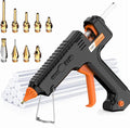 IZIO 300W Industrial Hot Glue Gun Kit with Adjustable Temperature 140°C-220°C, Heavy Duty Hot Melt Glue Gun with 9 Precision Nozzles & Glue Sticks for Woodworking, DIY Crafts, Repairs & Metal Bonding