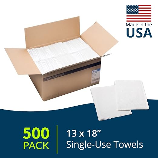 Avalon Papers Professional Towels, White, 13" x 18" (Pack of 500) - Waffle Embossed - 3-Ply Tissue - Dental Consumables (1001A)