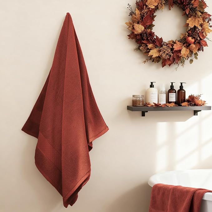 COZYART Bath Towel Set 6 PCS, Luxury 100% Turkish Cotton 650GSM Ultra Soft | Absorbent Quick Dry, OEKO‑Tex 100 Cert. Zero Twist Ring Spun Cotton, Plush Fluffy, Breathable Hotel Quality Bathroom Towels