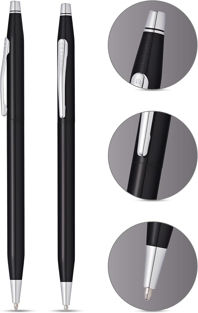Cross Classic Century Refillable Ballpoint Pen (Black PVD and Chrome, Ballpoint)