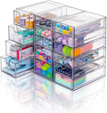VZKAH Clear Acrylic Organizer with Drawers | 15-Drawer Desktop Unit | Makeup & Desk Organization and Storage Box for Office, Craft, Vanity Table, Bathroom, Home Essentials
