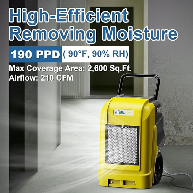 ALORAIR Commercial Dehumidifier with Pump Drain Hose, 190 Pints Industrial Dehumidifiers Large Capacity for Basements, Garages, Mall & Job Sites, 6 Years Limited Warranty
