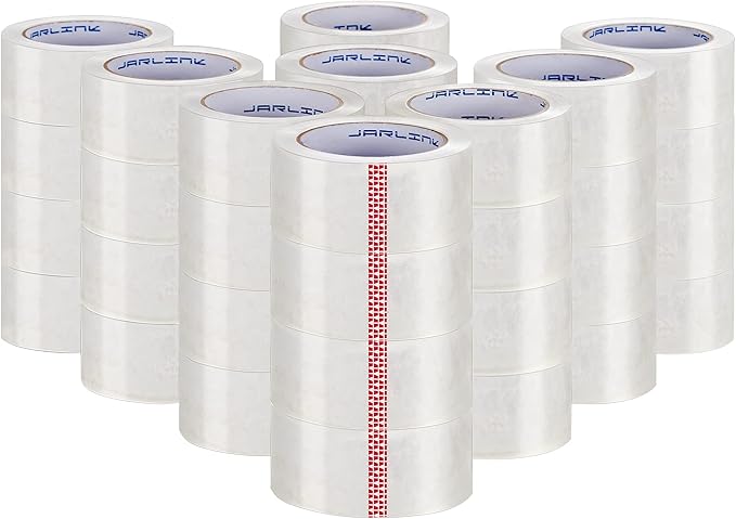 JARLINK 36 Rolls Clear Packing Tape, Heavy Duty Packaging Tape | 2.7mil Thick and 1.88" Wide. 60 Yards per Roll, 2160 Total Yards. Moving Supplies for Shipping Packaging Sealing