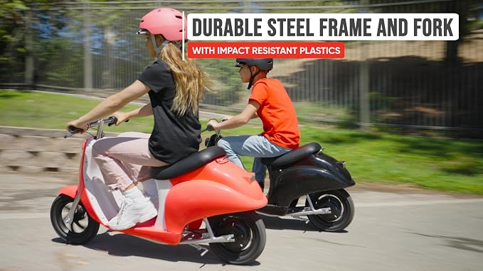 Razor Pocket Mod Classic Miniature Euro-Style Electric Scooter for Ages 8+, Vintage-Inspired Design, High/Low Speed Switch, Up to 80 Minutes Ride Time