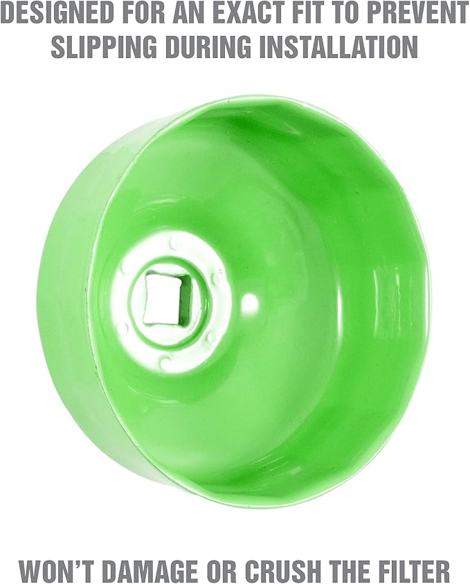 OEMTOOLS 87146 75/77 Millimeter 15 Flute Oil Filter Wrench, Green, Blend