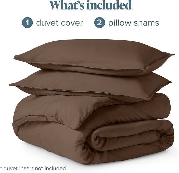 Bare Home Bedding Duvet Cover California King Size - Premium 1800 Super Soft Collection - Lightweight, Cooling - Soft Breathable Bedding Duvet Cover (Cal King, Cocoa)