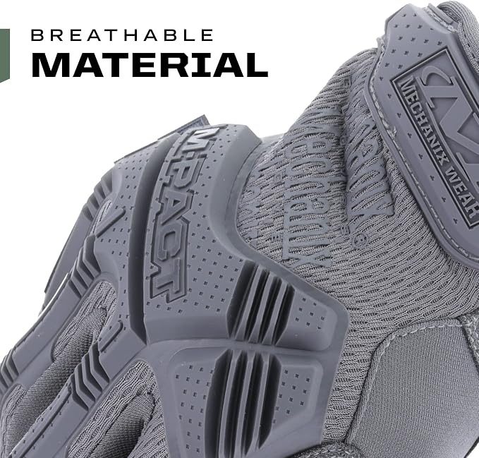 Mechanix Wear: M-Pact Tactical Gloves with Secure Fit, Touchscreen Capable Safety Gloves for Men, Work Gloves with Impact Protection and Vibration Absorption (Grey, Small)