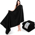Cotton Paradise 100% Cotton Turkish Towel Set, Soft Absorbent Quick Dry, 2 Piece 35x70 Bath Sheet Set, Coal Black