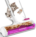 ACE2ACE A3 Pro Carpet Roller for Pet Hair, Carpet Pet Hair Removal Tool | Reusable Large Lint Rollers, 5 Feet Long Handle No Bending No Kneeling, Cat Dog Hair Remover for Carpet, Rugs, Mats, Magenta
