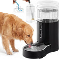CZPET Dog Water Bowl Dispenser 8L, Wider Mouth Gravity Refilling (Black) | With Stainless Steel Bowl Gravity Waterer, Large Capacity and Drinking Area Noise-Free for Pets
