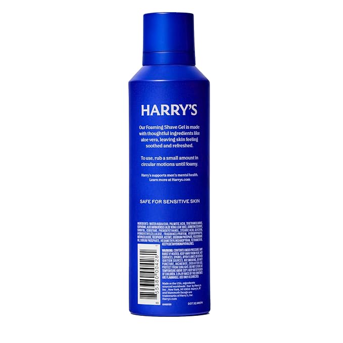 Harry's Foaming Shave Gel for Men with Aloe - (3 Pack) 6.7oz - Soothes and Cushions Skin for Shaving - Safe For Sensitive Skin