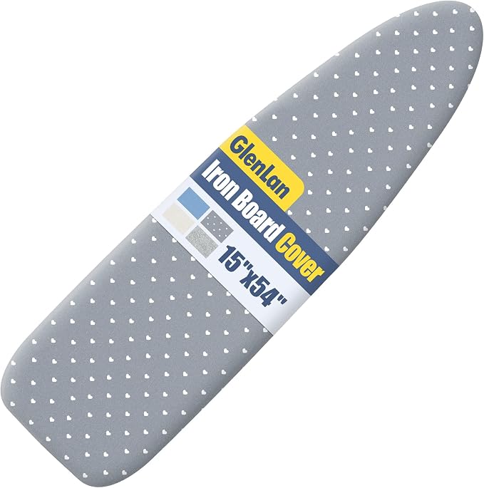 Ironing Board Cover and Pad for Standard Size 15" x 54", Dark Gray | Aluminum Coating, Thick Scorch & Stain Resistant Padding, Heavy Duty Iron Board Cover with Elastic Edge, Adjustable Fastener